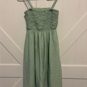 Hem & Thread Kids Mint Green Textured Dress